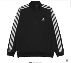 アディダス 3S Regular フィット ダブル ニット トラック トップ ブラック ホワイト - KR サイズ
