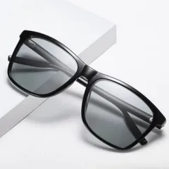 黒 偏光サングラス  調光サングラス 軽量  UVカット 釣り 運転 ドライブ