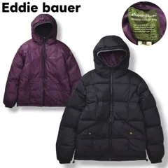 エディーバウアー Eddie bauer リバーシブル プレミアム グース ダウン ジャケット キルティング パーカー ジャンパー S ブラック x パープル アウトドア ウェア タウンユース レジャー メンズ