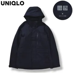 【フィルパワー640以上！】 ユニクロ UNIQLO ハイブリッド ダウン パーカー ウィンド ジャケット ブルゾン ジャンパー 裏地 キルティング M ネイビー シティールック カジュアル タウンユース レジャー メンズ