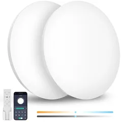 【新品】 「Coizabera」LED シーリングライト 6畳 28W 3600lm 2個セット 調光調色 リモコン操作 スマホAPP操作 天井照明器具 電気 蛍光灯 洋室 和室 リビング/キッチン/寝室/洗面所 適用 白枠2個セット 3年 0