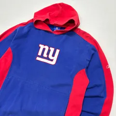 NFL ニューヨーク ジャイアンツ フーディー パーカー XL相当 Reebok リーボック 刺繍ロゴ カラーブロック ブルー レッド 00s ヴィンテージ ビンテージ 古着 ストリート ヒップホップ ゆるだぼ ビッグシルエット【3126ST】のサムネイル