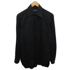 インターナショナルギャラリービームス INTERNATIONAL GALLERY BEAMS シャツ 長袖 比翼 総柄 ストライプ 15 1/2 黒 ブラック ■MET2