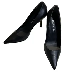  DIANA ダイアナ ハイヒール ブラック レザー ポインテッドトゥ パンプス 黒 レディース 23【ZK54】