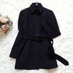 セオリー　Theory　カシミヤ100%　ショート丈　コート　ロングコート　ステンカラーコート　ベルテッドコート　ベルト付き　美シルエット　Aライン　ブラック　黒　2　M　JO　SPLURGE　ビジネス　カジュアル　フォーマル　デイリー