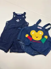 ミッキーハウス ファミリア デニム ロンパースーツ サスペンダー 8-90