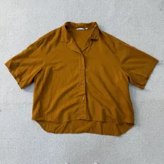 XL ユニクロ 半袖 リネンシャツ 0204T2