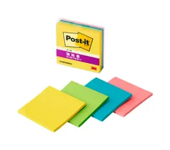 【人気商品】3M ポストイット 付箋 強粘着 かわいい 大きい マルチカラー 75×75mm 45枚×4パッド 654SS-MC-8