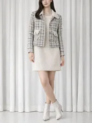 ツイード ジャケット ミニ ワンピース セットアップ ツーピース