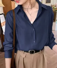 シャツブラウス 襟付き 長袖 レディース オフィスカジュアル
