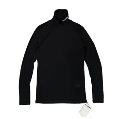 JIL SANDER+(ジルサンダー プラス) 22AW Neck Logo Turtleneck Wool Blend Knit Top ネックロゴ タートル ウール混 カットソー J40GC0020 J70021 M ブラック×ホワイト