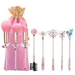 BAOQISHAN 8個セットセーラームーンメイクブラシ セット 柔らかい繊維毛 人気 かわいい化粧筆セット人気最高の贈り物 美少女戦士セーラームーン 携帯 セット メイク道具ブラシ 0