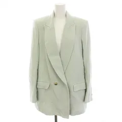 ザラ ZARA ダブル テーラードジャケット ツイード 金ボタン アウター S ミントグリーン 薄緑 /YM