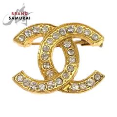 CHANEL シャネル ヴィンテージ ココマーク ラインストーン ゴールド メッキ ブローチ レディース 504283【中古】