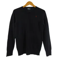 ポロ バイ ラルフローレン Polo by Ralph Lauren ニット セーター 薄手 Vネック 長袖 紺 子ども服 ジュニア ウール 紺 ネイビー 170cm ■ECT