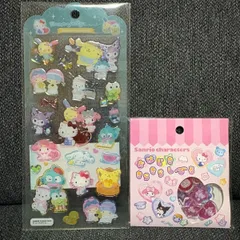 正規品 サンリオキャラクターズ シールセット ドロップジェリーシール ＋ おはじきシール ハローキティ マイメロディ クロミ シナモロール ポムポムプリン リトルツインスターズ 新品