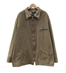 ダブルアールエル RRL 90s 90年代 三ツ星タグ USA製 ジップアップ ブルゾン アウター スポーツジャケット ワークジャケット  ジャケット 無地 ブラウン XLサイズ 104MT-2678