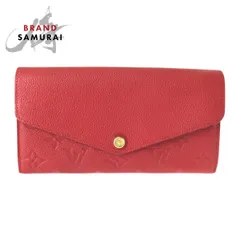 美品 LOUIS VUITTON ルイヴィトン モノグラム アンプラント ポルトフォイユ サラ レッド レザー M61181 長財布 ロングウォレット 600482【中古】