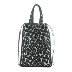 アンクレイヴ uncrave ハンドバッグ 黒 ブラック 白 ホワイト 茶色 ブラウン レオパード柄 ドローストリング /RI ■OS