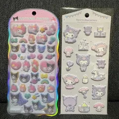 正規品 サンリオ マイメロディ クロミ コットンパフィー シール ＋ マシュマロステッカーズ セット 新品 My Melody Kuromi