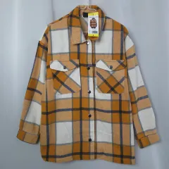 新品 弱起毛 CHECK シャツ ジャケット イエロー S-M