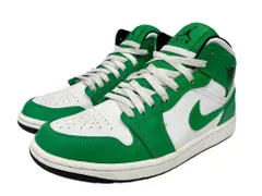 NIKE (ナイキ) AIR JORDAN 1 MID エア ジョーダン 1 ミッド スニーカー DQ8426-301 25.5cm US7.5 ラッキーグリーン×ホワイト ウィメンズ/028
