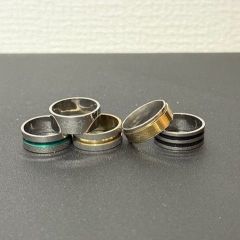 ヴィンテージ ナプキンリング グリーンストーン シルバーカラー 卓上