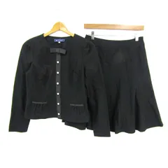 エムズグレイシー セットアップ 上下セット ジャケット スカート 日本製 レディース 40サイズ ブラック M'S GRACY 【中古】