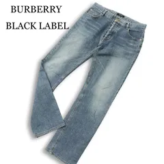 BURBERRY BLACK LABEL バーバリー ブラックレーベル ホース刺繍 USED加工 ストレッチ デニム パンツ ジーンズ Sz.79 メンズ
