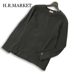 H.R.MARKET ハリウッドランチマーケットH刺繍★ 長袖 ストレッチ フライス カットソー Tシャツ Sz.4 メンズ 灰 日本製