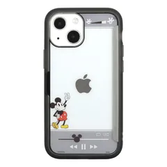 【在庫セール】グルマンディーズ ディズニーキャラクター、ピクサーキャラクター | SHOWCASE+ iPhone13 mini/12 mini(5.4インチ)対応ケース ミッキーマウス DN-880A ブラック