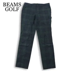 BEAMS GOLF ビームス ゴルフ★ 通年 ストレッチ ブラックウォッチ チェック カーゴ スラックス パンツ Sz.L メンズ