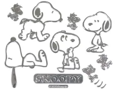 【特価セール】明邦(Meiho) メイホウ SNOOPY スヌーピー ウッドストック エンブレムステッカー ラージ シルバー SN210