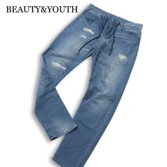 BEAUTY&YOUTH ユナイテッドアローズ ダメージ＆リペア加工★ ストレッチ スウェット デニム パンツ ジーンズ Sz.M メンズ