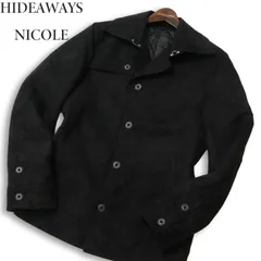 HIDEAWAYS NICOLE ハイダウェイ ニコル 秋冬 Fスウェード★ 中綿 シングル ジャケット Sz.46 メンズ 黒のサムネイル
