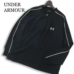 UNDER ARMOUR アンダーアーマー 通年 ロゴ刺繍★ ハーフジップ トレーナー Sz.M～L位 メンズ 黒 ゴルフ トレーニング