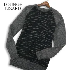 LOUNGE LIZARD ラウンジリザード 秋冬 アルパカ ウール混★ ラグラン切替 ニット セーター Sz.2 メンズ 灰 グレーのサムネイル