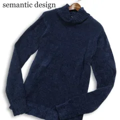 semantic design セマンティック デザイン 秋冬★ タートルネック ニット セーター Sz.M メンズ 紺 ネイビーのサムネイル