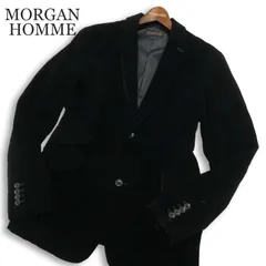 MORGAN HOMME モルガン オム 秋冬 総裏 ベロア★ テーラード ジャケット ブレザー Sz.L メンズ 黒 日本製のサムネイル
