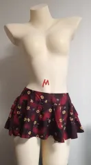 フラワー パターン フリル ビキニ レギンス カバーアップ スカート M