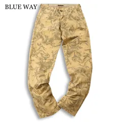 BLUE WAY ブルーウェイ 通年★ 植物柄 総柄 チノパンツ パンツ Sz.S メンズ ベージュのサムネイル