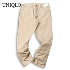 【新品 未使用】 UNIQLO ユニクロ 通年 スリムフィットチノ★ ストレッチ パンツ Sz.W85 メンズ ベージュ