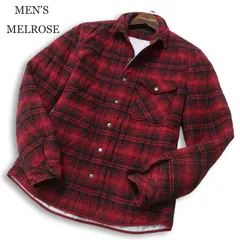 MEN'S MELROSE メンズメルローズ 秋冬 襟袖ワイヤー★ チェック 中綿 キルティング シャツ ジャケット Sz.3　メンズのサムネイル