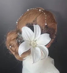 ha237 髪飾り 卒業式 成人式 袴 結婚式 着物 振袖　ゆり　白　ブラック