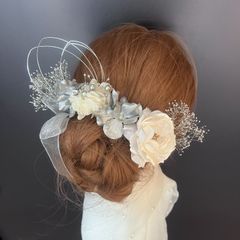 ha239 髪飾り 卒業式 成人式 袴 結婚式 着物 振袖　ベルベットローズ