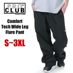 【新品・未使用】【ブラック／黒】プロクラブ カーゴパンツ メンズ レディース キッズ 大きいサイズ PRO CLUB ナイロン コットン カーゴ ワイド パンツ 無地 薄手 太め 大きいサイズ USA ブランド 34pc0502