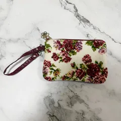 フェイラー FEILER 花柄 ポーチ シェニール織 小物入れ お花 赤 紫