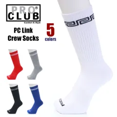 【新品・未使用】プロクラブ 靴下 メンズ PRO CLUB PC Link Crew Socks ソックス ロング クルーソックス ロングソックス 厚手 ロゴ PC リンク スケーター ダンス USA ブランド 03pc0903のサムネイル