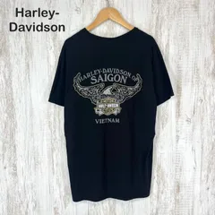 Harley-Davidson ハーレーダビッドソン イーグル ベトナム 両面プリント Tシャツ ブラック メンズ 半袖 トップス