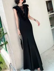 ワンピース パーティードレス スリム ロング マーメイド レース